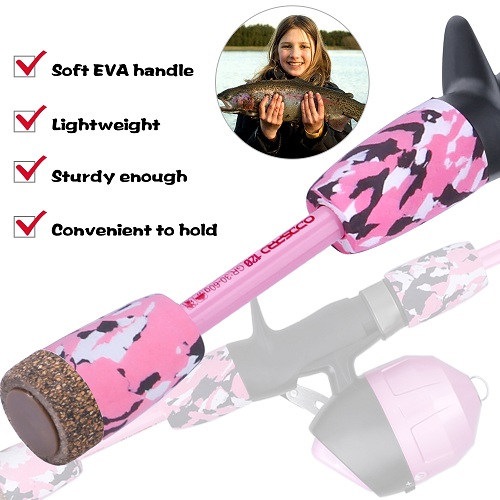 ODDSPRO Pink Kids Fishing Pole-Camo Series-Third Generation