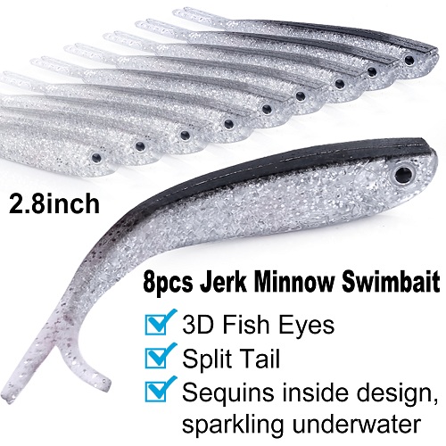 ODDSPRO Soft Fishing Lures for Bass-40Pcs